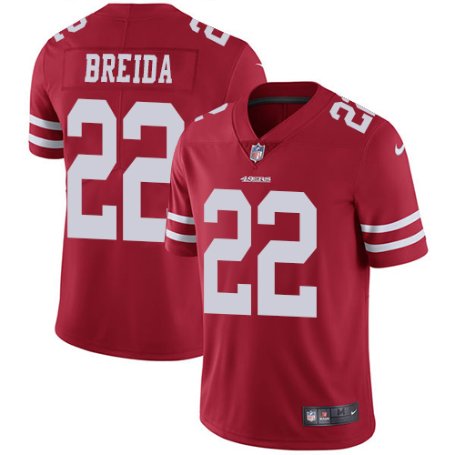 San Francisco 49ers Limited Red Men Matt Breida Home NFL Jersey #22 Vapor Untouchable